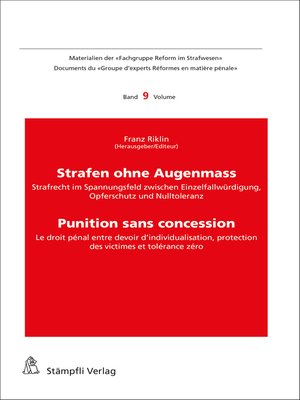 cover image of Strafen ohne Augenmass--Punition sans concession